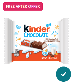 kinder chocolate bars 1.8 oz package
