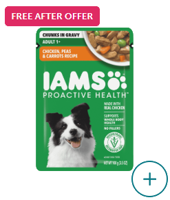 IAMS Proactive Health chicken, peas, and carrots recipe wet dog food pouch