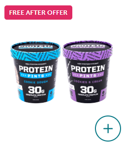 Protein Pints Cookie Dough and Cookies & Cream ice cream pints